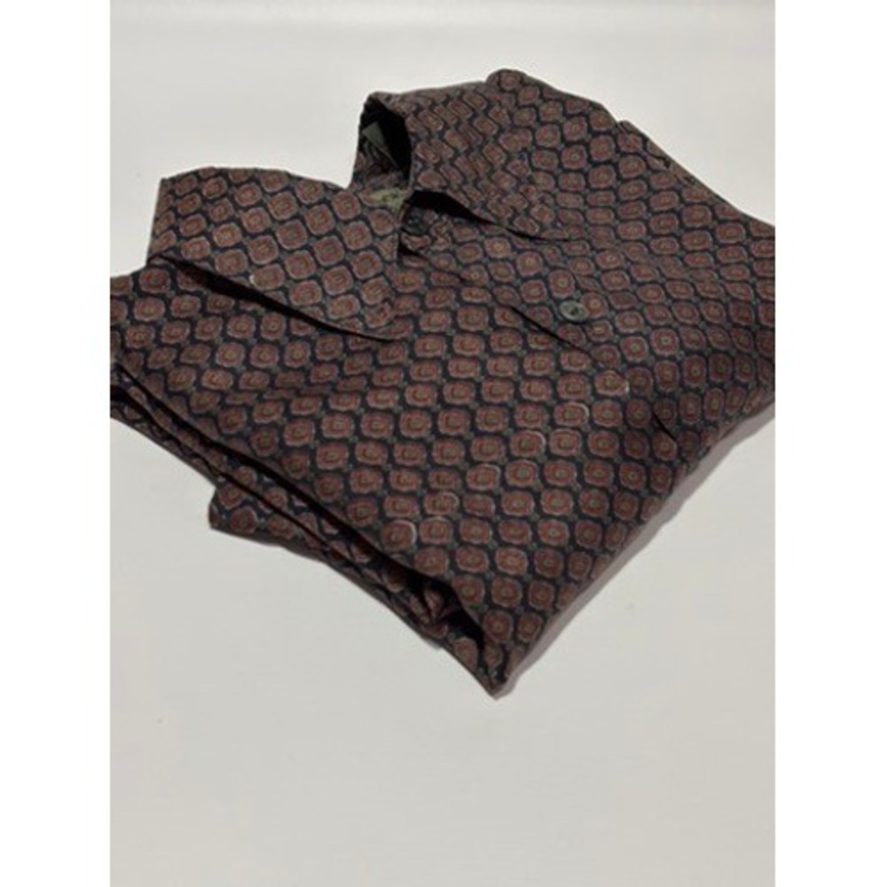 Vtg Robert Stock Mens Silk Short Sleeve Button Down Shirt Geometric Print Size L - Picture 8 of 8